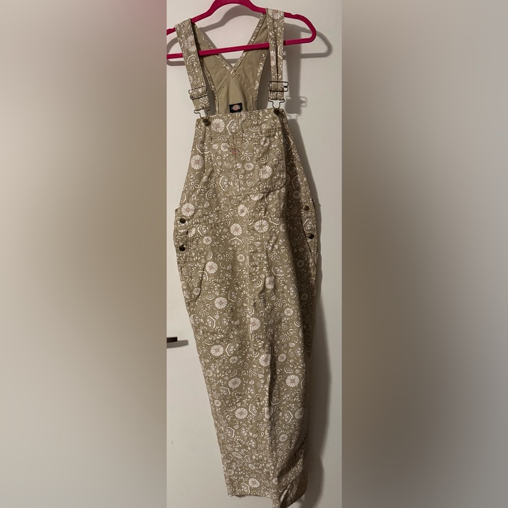 Beige Paisley Print Dickies Overalls